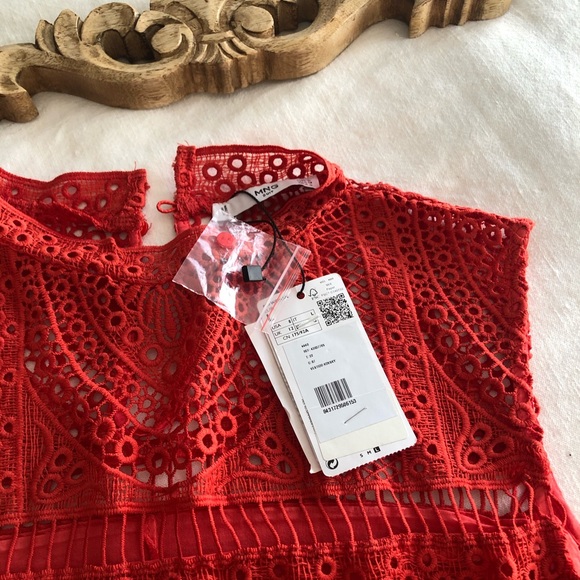 NWT Mango Eyelet Linen Dress - Picture 5 of 5